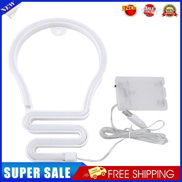 Light Bulb LED Neon Light Neon Sign Hanging Decoration Night Lamp (Blue)