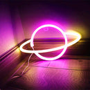 Elliptical Planet Shaped Sign Neon Lamp LED Dual Use Night Light Decor (E) Newly