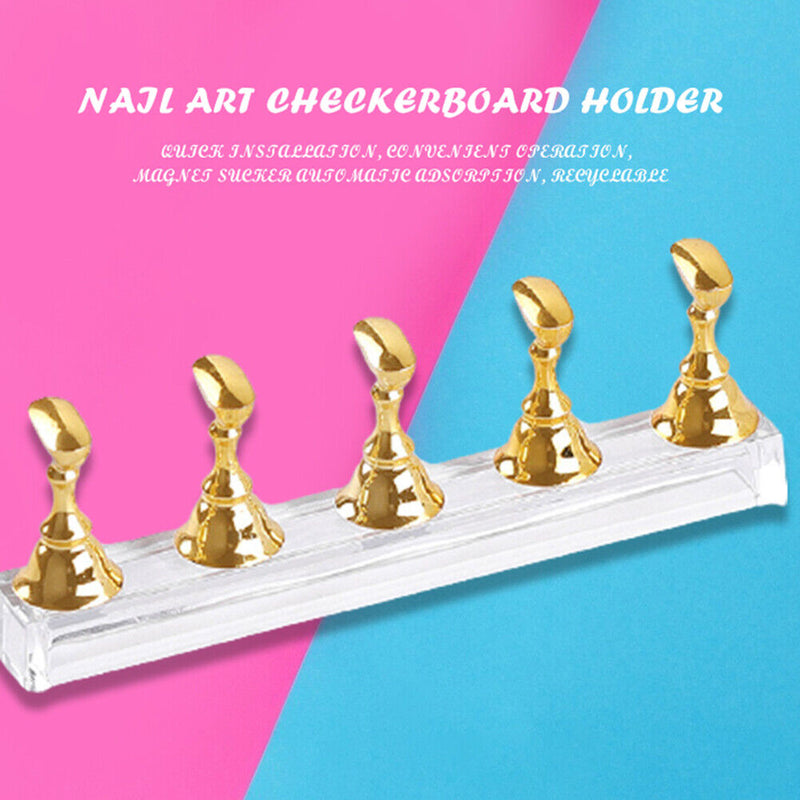 5pcs Nail Art Practice Display Stand Chess Board for Polish Gel Color Chart