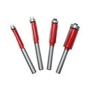 4pcs 1/4 Shank Straight Flush Trim Router Bit with Bearing Set Milling Cutter