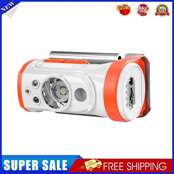 LED Headlamp Fishing Headlight Motion Sensor Camping Light (Orange White)