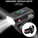 2xT6 Bicycle Light LED Cycling USB Rechargeable 800LM Front Taillight Set Newly