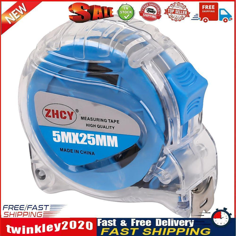 Retractable Mini Roulette Tape Ruler Tapeline Steel Tape Measure (5m25mm) Newly