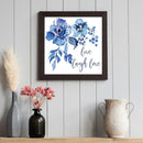 Ink Blue Rose Oil Paint By Numbers Kit DIY Acrylic Painting on Canvas Frame