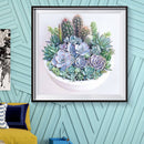 5D DIY Full Round Drill Diamond Painting Succulent Plants Cross Stitch Mosaic