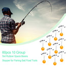 60pcs 10 Group Set Rubber Space Beans Stopper for Fishing Bait Floats (2S) Newly