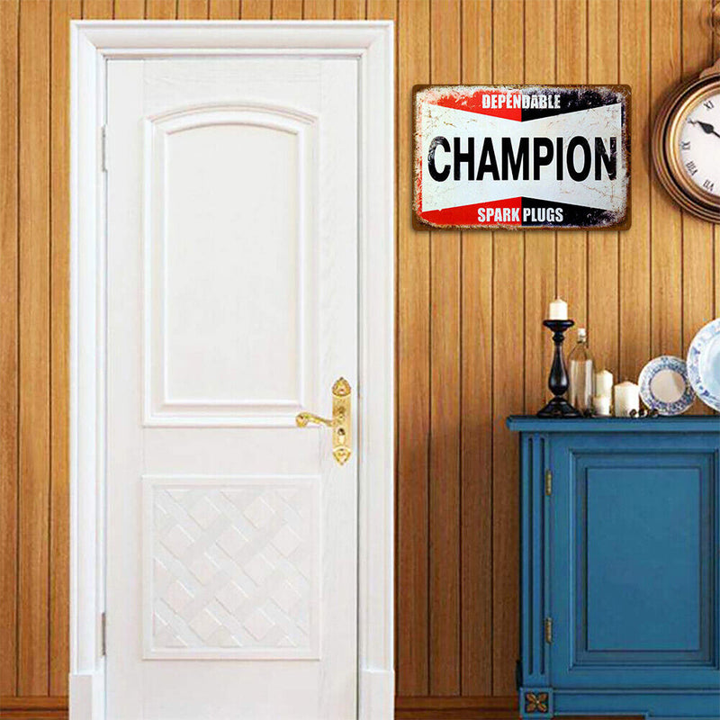 CHAMPION Retro Metal Plate Tin Sign for Bar Pub Club Cafe Art Poster Home Decor