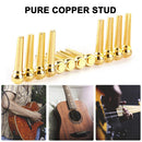 6pcs Guitar Strings Nails Copper Acoustic Guitar Bridge Pins Nut Fixed Cone