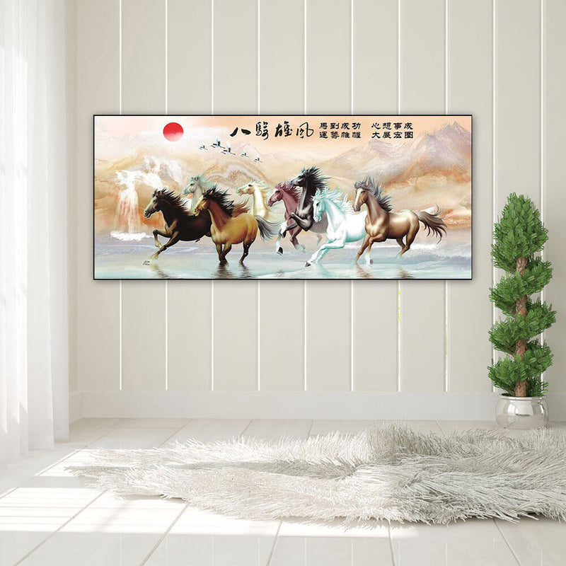 11CT Full Cross Stitch Horse to Success DIY Printed Wall Art Crafts Home Decor