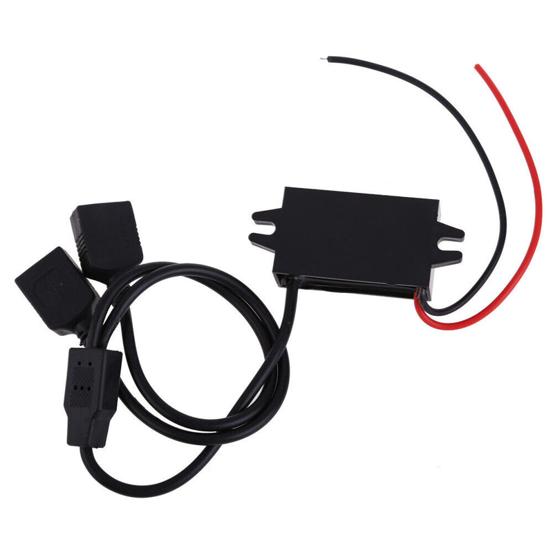 Dual USB 12V 24V to 5V DC/DC Step-down Power Adapter Converter Inverter