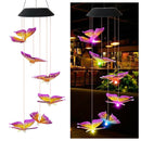 LED Solar Wind Chime Butterfly Light Color Changing IP65 Hanging Lamp (B) Newly