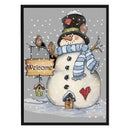 Full Cross Stitch Art Paint 11CT Stamped Snowman Embroidery Wall Ornament Kit