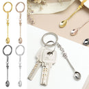 Glitter Mini Spoon Necklace Key Ring Teaspoon Pendant Mini Crown Spoon Keychain