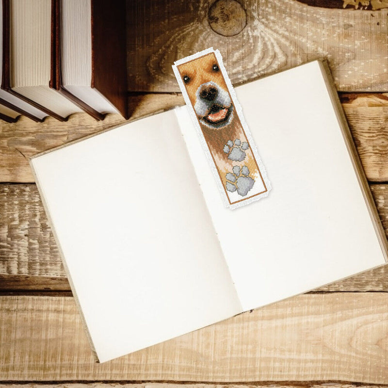 2pcs Animal 2-Strand 14CT Counted Cross Stitch Bookmarks (Dog- XJL013)