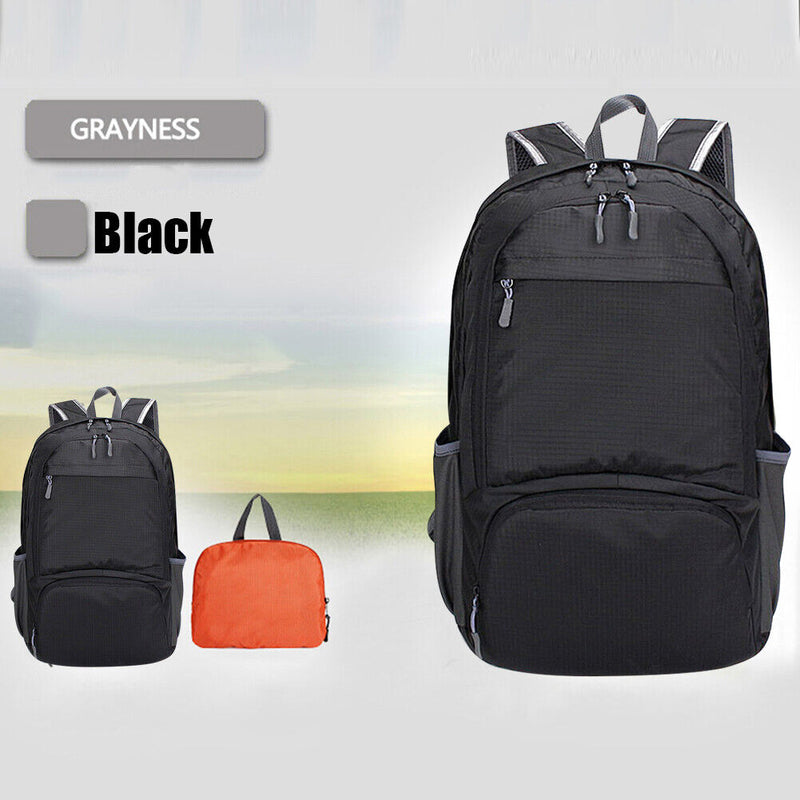 Foldable Outdoor Sports Backpack Hiking Cycling School Rucksacks (Black)