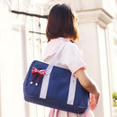 Preppy Style Contrast Color Shoulder Messenger Bag Campus Student Tote Handbags