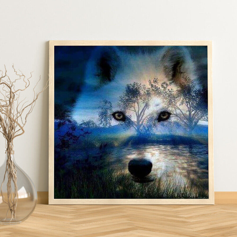 Full Cross Stitch Art Paint 11CT Counted Wolf Embroidery Wall Hanging Ornament