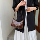 Retro Women Alligator Pattern Shoulder Bag Ladies Pure Color Chain Hobos Handbag
