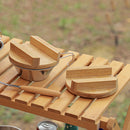 Bamboo Wood Camping Sierra Cup Bowl Cover with Handle for Outdoor BBQ Hiking