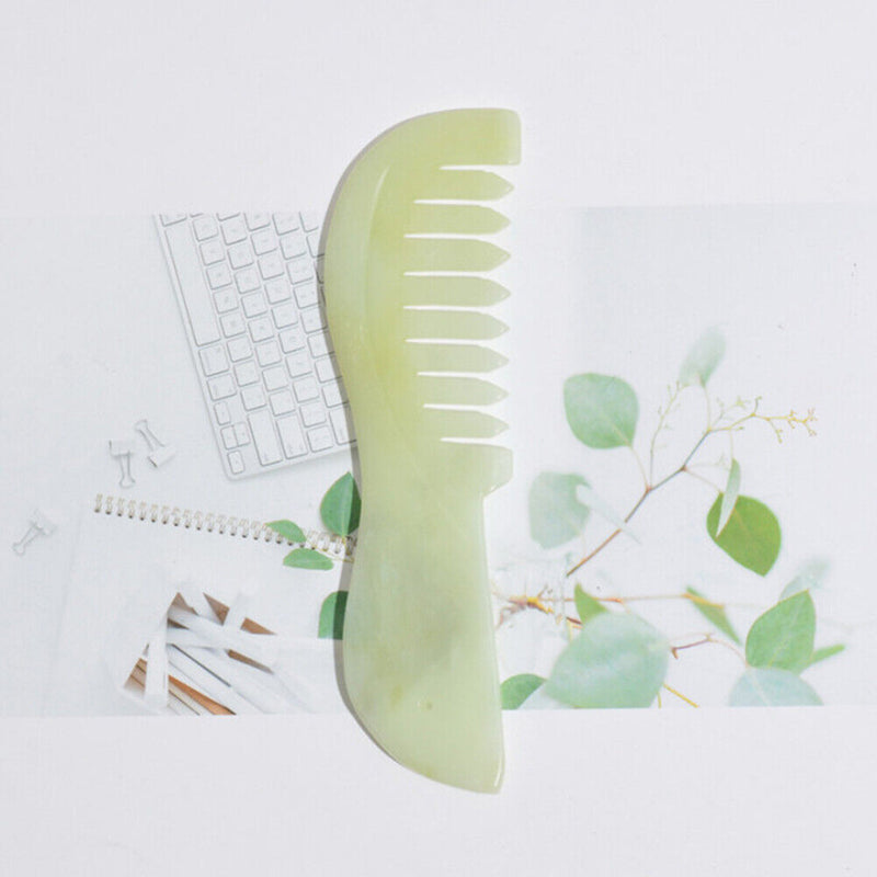 Large Tooth Jade Comb Retro Head Scalp Massager Hair Prevent Loss Jade Comb Tool