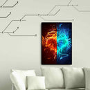 Handmade DIY Full Round Drill Diamond Painting 5D Ice Fire Heart Poster Kit