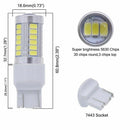 White Turn Signal T20 W21/5W 7443 LED Bulbs Car Backup Reverse Light 33SMD