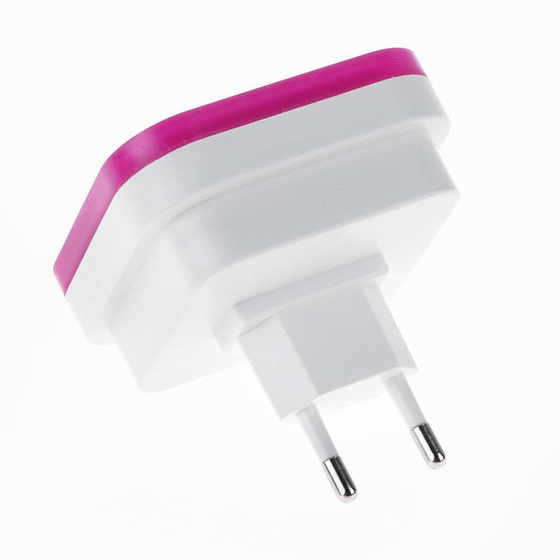 Mini LED Light Sensor Control Night Light Square Bedroom Lamp (EU Rose Red)