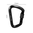28KN D Shape Safety Master Lock Carabiner Rock Climbing Buckle (Black)