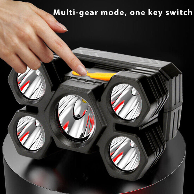 Portable 5 LED Headlamp Waterproof 500LM Flashlight Headlight for Riding Running