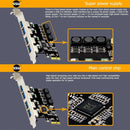 PCI-E To USB 3.0 PCIE Expansion Controller Card 4-Port PCI Express Hub Adapter
