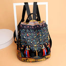 Fashion Print Multifunction Backpack Female Travel Anti-Theft Girls School Bags