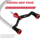 Spinning Fishing Reel Carbon Handle Wheel Rock Arms Grip Knob Tool (Red) Newly