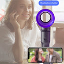 USB Rechargeable Handheld Bladeless Fan 3 Gear Air Cooling Fan (Purple)