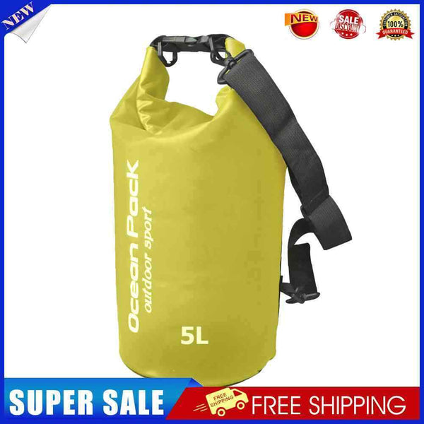 Waterproof Pouch Dry Sack for Drifting Swimming Trekking Bag (Yellow 5L)