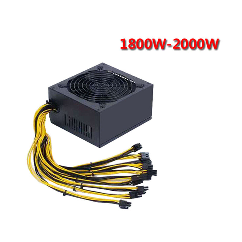 ATX 12V 2000W Desktop Computer Mining Power Supply 10x6 Pin for ETH BTC Miner