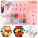 2 Pieces Nail Tip Box Plastic False Nail Art Tips Storage Box with 10 Grid Newly