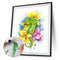 Animals in Flowers Partial Oil Paint By Numbers Kit DIY Wall Art Picture Craf