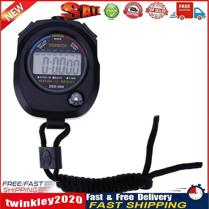 Waterproof LCD Digital Stopwatch Timer Chronograph Counter Sport Alarm Newly