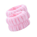 2pcs Absorbent Sweatband Flannel Waterproof for Washing Face (Purple)