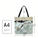 Christmas snow scene Printed Shoulder Shopping Casual Large Tote Handbag