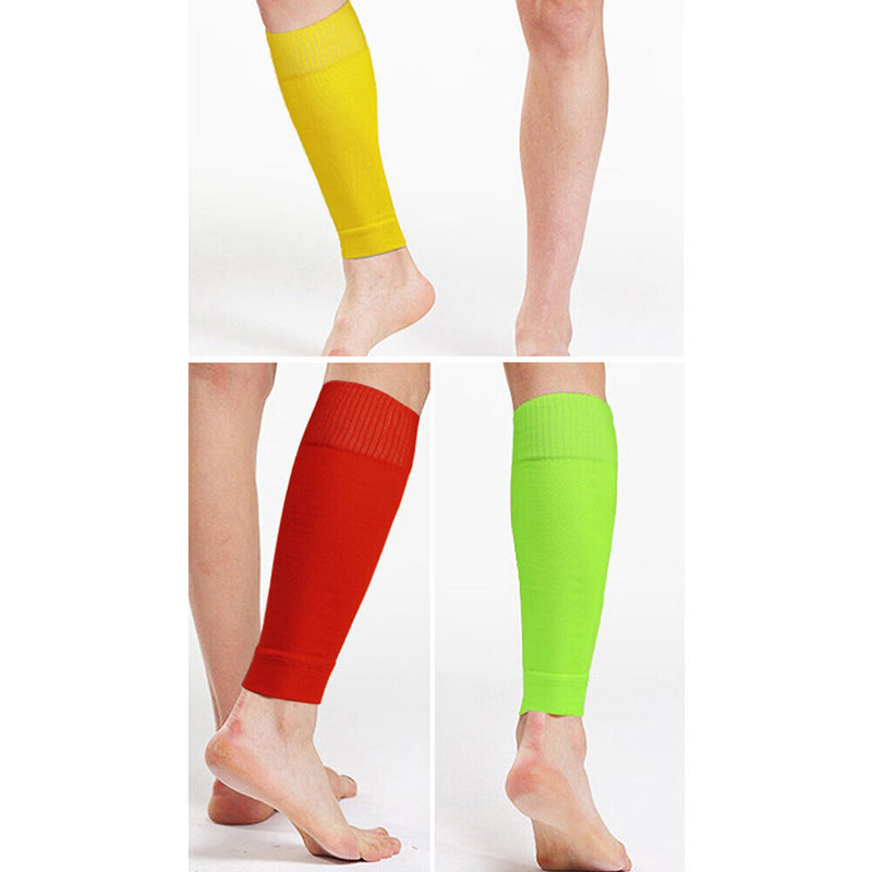 1 Pair Breathable Sports Football Shin Guard Leg Socks Pads (Yellow Kids) Newly