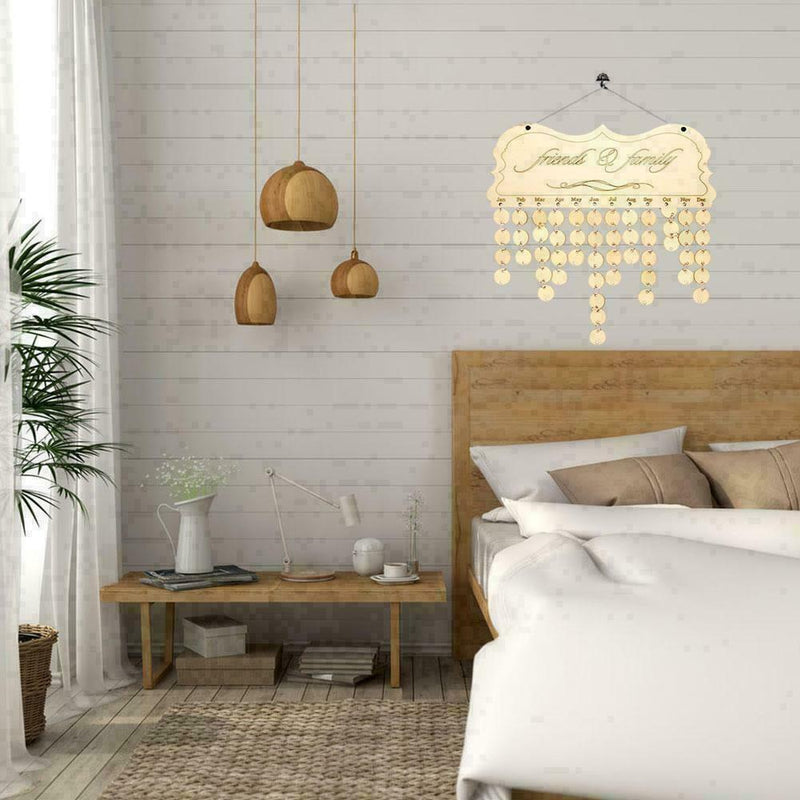 wooden birthday reminder board plaque sign hanging friend U Q8N3 calendar N9H4