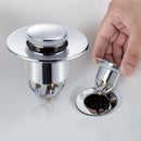 Push-Type Wash Basin Plug Stainless Steel Sink Stoppers Drain Filter Plugs Newly