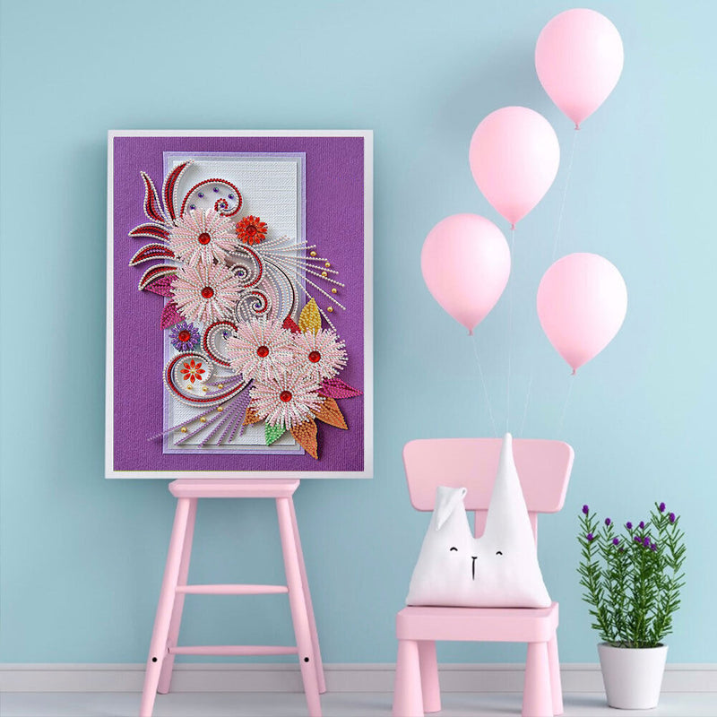 flower 5D DIY Partial Special Shape Drill Diamond Painting Newly
