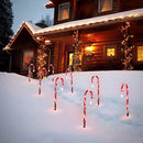 8pcs Solar Power Christmas Candy Cane Lights Outdoor Garden Pathway Yard Lamps