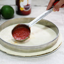 Pizza Spread Sauce Ladle Flat Bottom Kitchen Cooking Spoon (Yellow 3 Ounce)