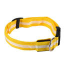 2.5cm LED Night Flashing Dog Pet Necklace Nylon Collar Leash(Yellow/L)