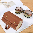 5 Grid Portable Glasses Display Box Folding Leather Sunglasses Bag (Brown) Newly