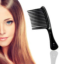 Large Wide Tooth Comb Handle Detangling Reduce Hair Loss Brush Tool (Black)