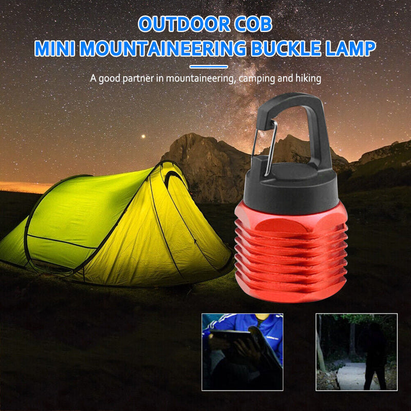 COB LED Mini Outdoor Camping Carabiner Flashlight 80lm Floodlight (Red)